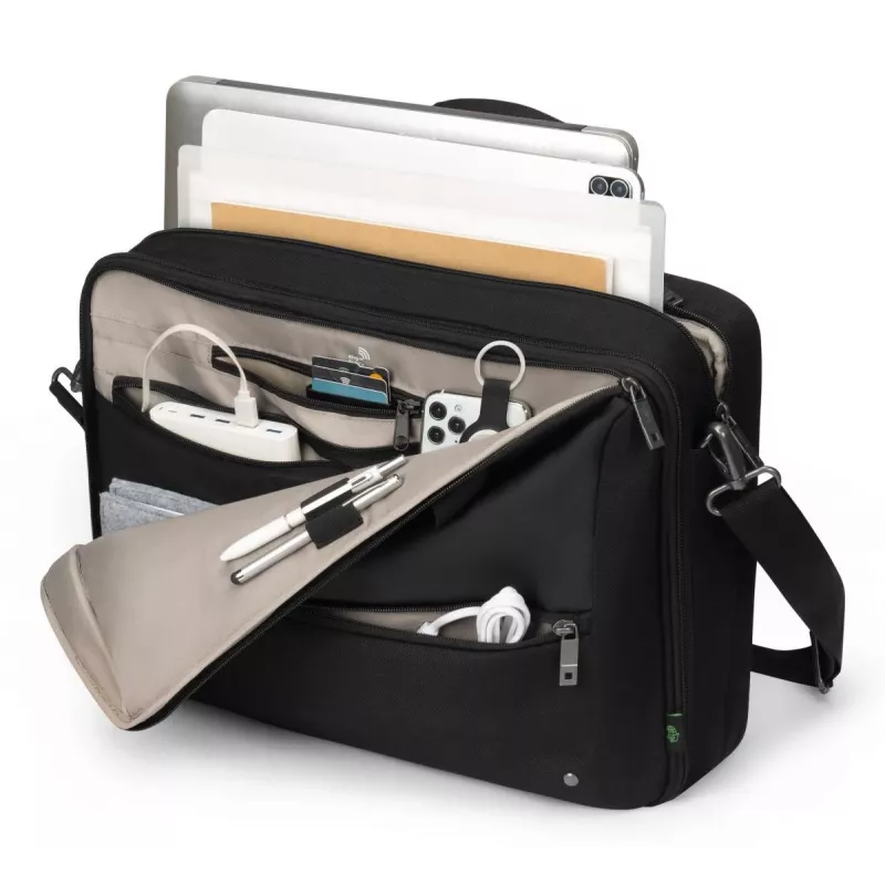 DICOTA Top Traveller Dual Five - 14-16 collu piezīmjdatora soma - melna / 900d pārstrādāts PET poliesters