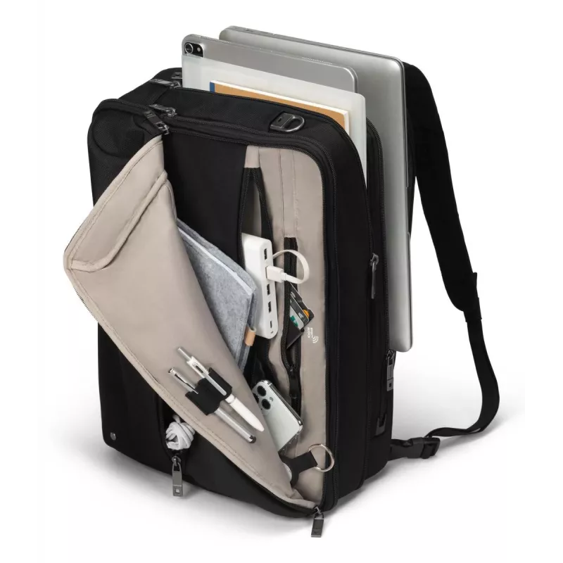 DICOTA Top Traveller Dual Five - 14-16 collu piezīmjdatora soma - melna / 900d pārstrādāts PET poliesters