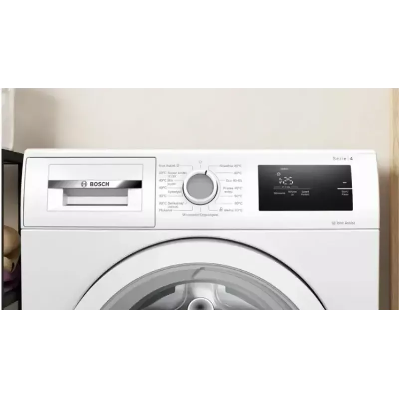 Priekšējās ielādes veļas mašīna Bosch WAN2405MPL, 7 kg, 1200 apgr./min, A enerģijas klase, LED displejs, balta