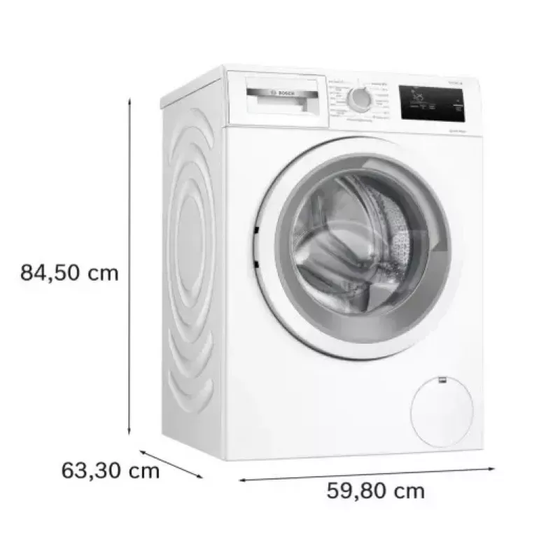 Priekšējās ielādes veļas mašīna Bosch WAN2405MPL, 7 kg, 1200 apgr./min, A enerģijas klase, LED displejs, balta