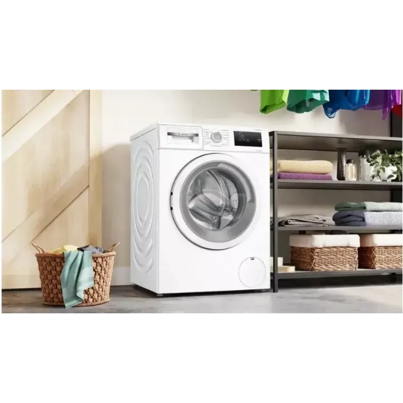 Priekšējās ielādes veļas mašīna Bosch WAN2405MPL, 7 kg, 1200 apgr./min, A enerģijas klase, LED displejs, balta