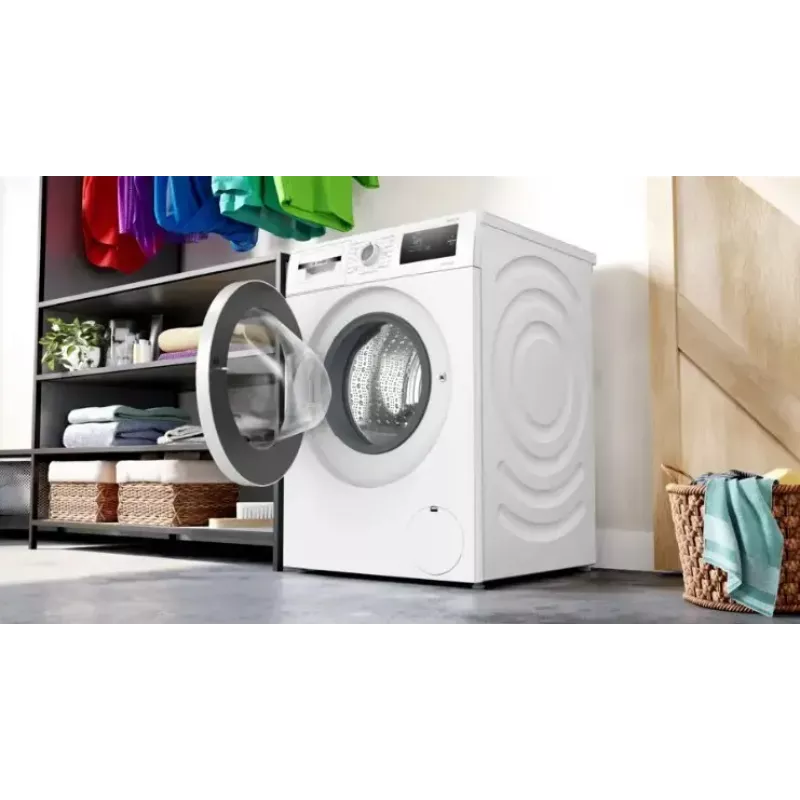 Priekšējās ielādes veļas mašīna Bosch WAN2405MPL, 7 kg, 1200 apgr./min, A enerģijas klase, LED displejs, balta