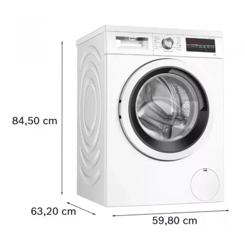 Veļas mazgājamā mašīna Bosch WUU28T10PL, priekšpuses ielāde, ietilpība 8–9 kg, 1400 apgr./min, A enerģijas klase