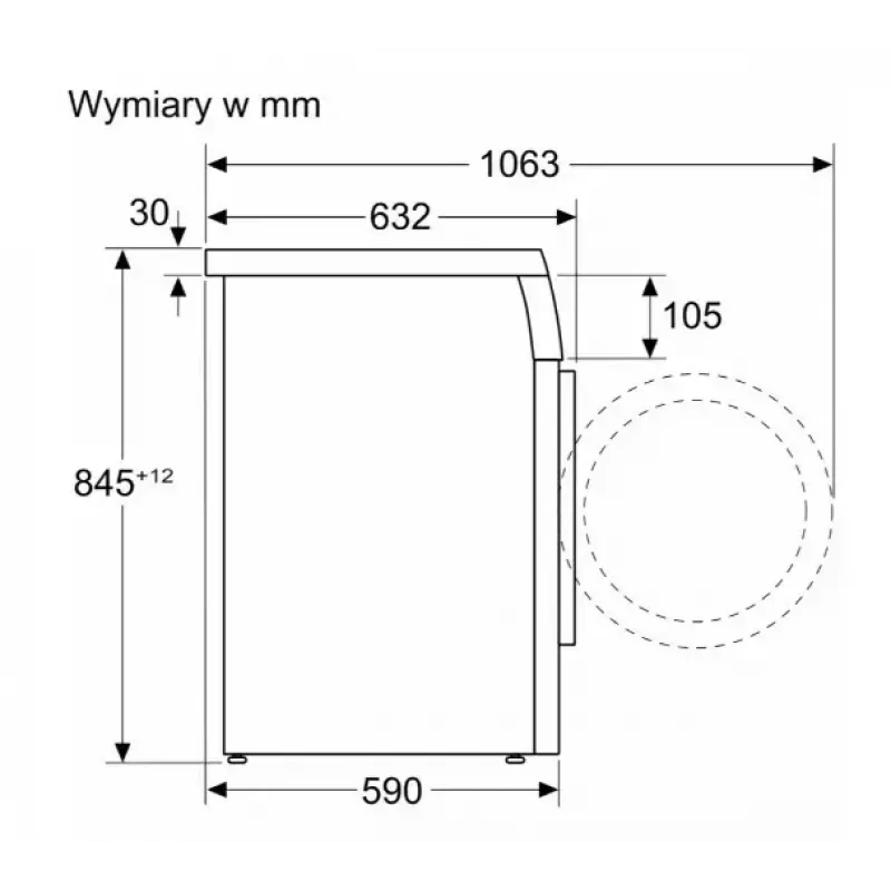 Veļas mazgājamā mašīna Bosch WUU28T10PL, priekšpuses ielāde, ietilpība 8–9 kg, 1400 apgr./min, A enerģijas klase