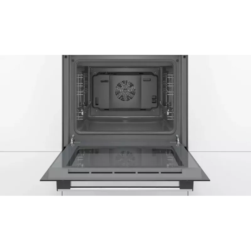 Iebūvējamā elektriskā cepeškrāsns Bosch Serie 2 HBF114ES0 — 66 L, nerūsējošais tērauds, skāriena + rotācijas vadība, 7 programmas, grils, konvekcija, 50–275 °C