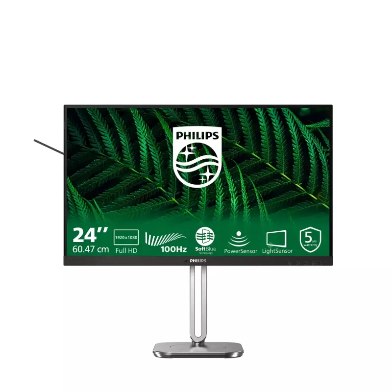 Philips 5000 sērijas 24B2G5200/00 datora monitors 60,5 cm (23,8 collas) 1920 x 1080 pikseļi Full HD LCD Antracīts