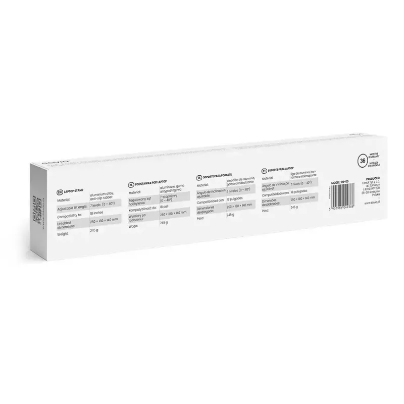 Portatīvā klēpjdatora statīvs SAVIO PB-05 regulējamā augstumā — SAVIO PB-05