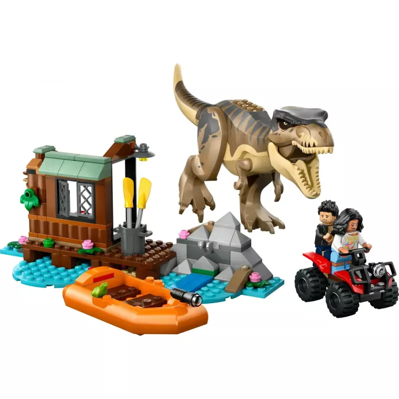 LEGO dinozauru konstruktors T. rex bēgšana pa upi 76975 — 199 detaļas, 2 minifigūras, vecums 5+