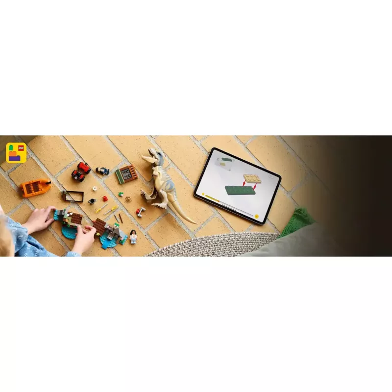 LEGO dinozauru konstruktors T. rex bēgšana pa upi 76975 — 199 detaļas, 2 minifigūras, vecums 5+