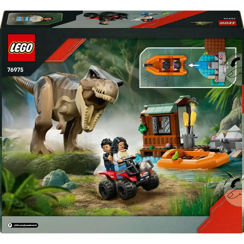 LEGO dinozauru konstruktors T. rex bēgšana pa upi 76975 — 199 detaļas, 2 minifigūras, vecums 5+
