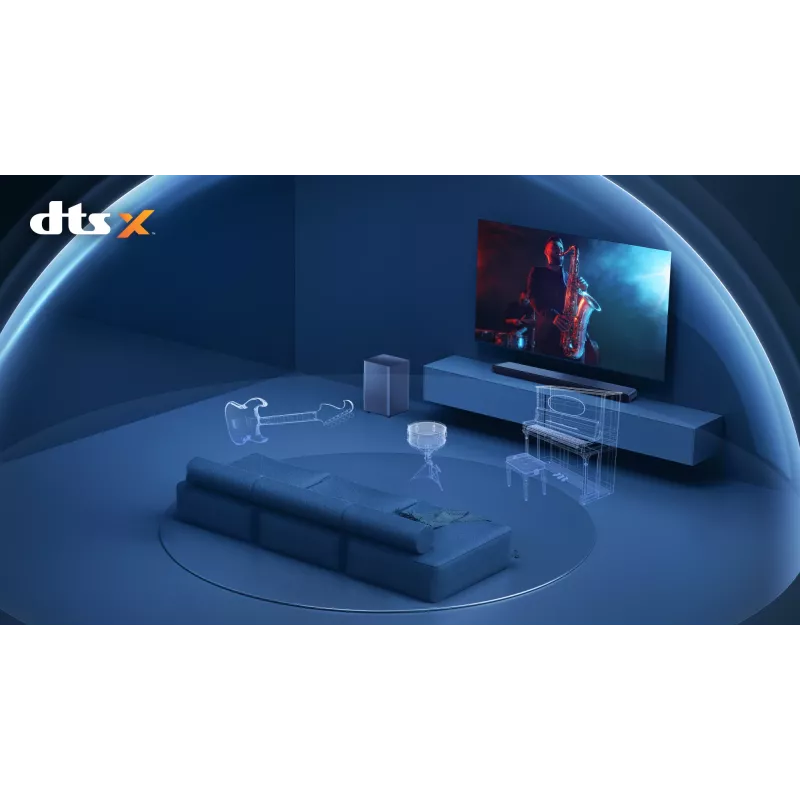 TCL S S55H 2.1 kanālu skaņas josla ar Dolby Atmos, bezvadu zemfrekvences skaļruni un Bluetooth mūzikas straumēšanu