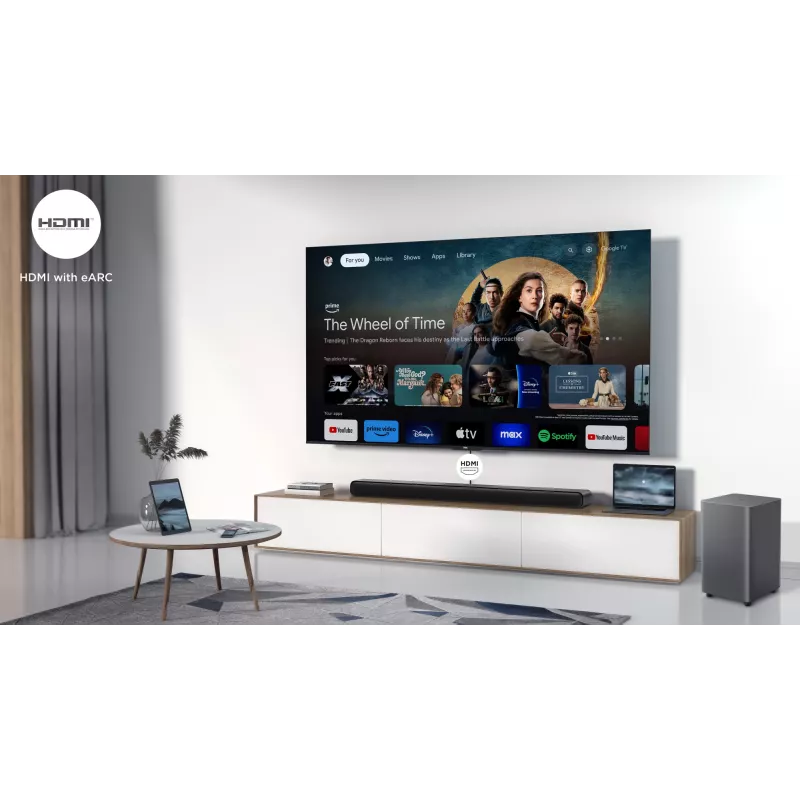 TCL S S55H 2.1 kanālu skaņas josla ar Dolby Atmos, bezvadu zemfrekvences skaļruni un Bluetooth mūzikas straumēšanu