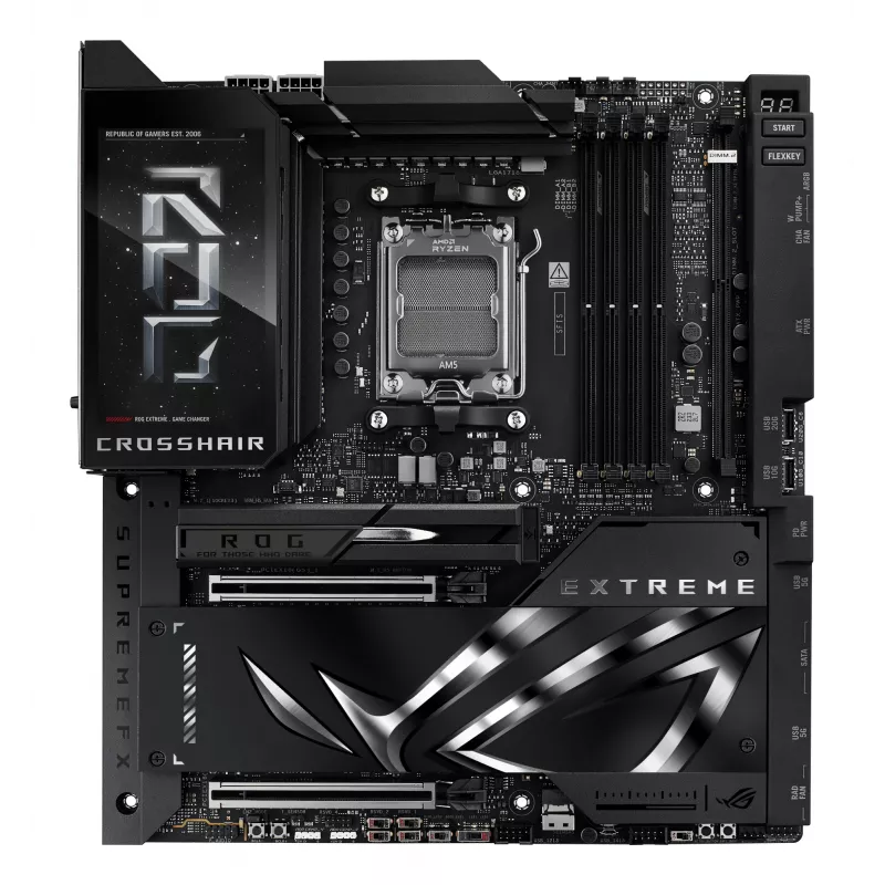 Mātesplate ASUS ROG CROSSHAIR X870E EXTREME — AMD X870E, ligzda AM5, Extended ATX, DDR5, 4 DIMM, Wi‑Fi 7, 5 Gb LAN, 5x M.2
