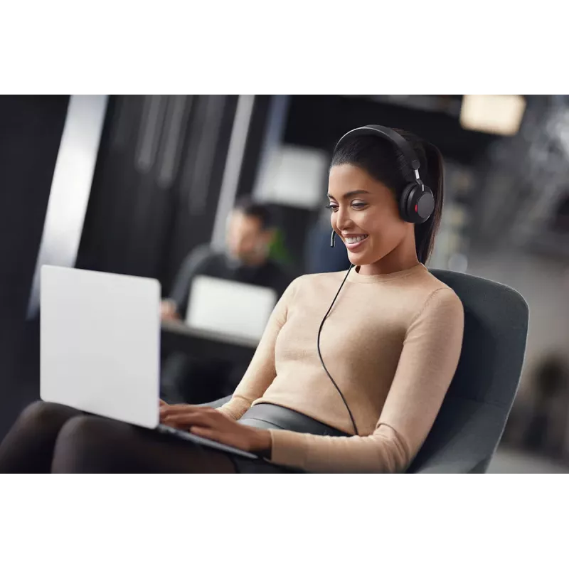 Jabra Evolve2 40 SE austiņas ar vadu, galvas stiprinājums, zvani/mūzika, USB Type-C / USB Type-A, melnas