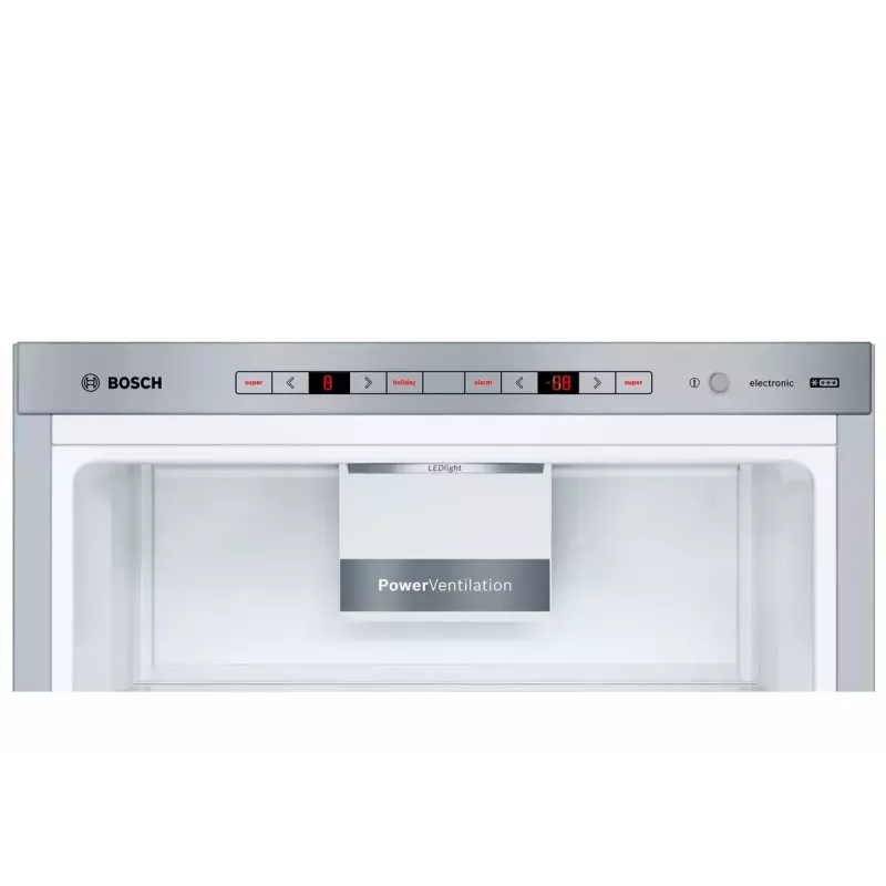 Ledusskapis ar saldētavu Bosch Serie 6 KGE49AICA, brīvstāvošs, nerūsējošais tērauds, 419 L (302 L ledusskapis / 117 L saldētava), A-augstums 2010 mm