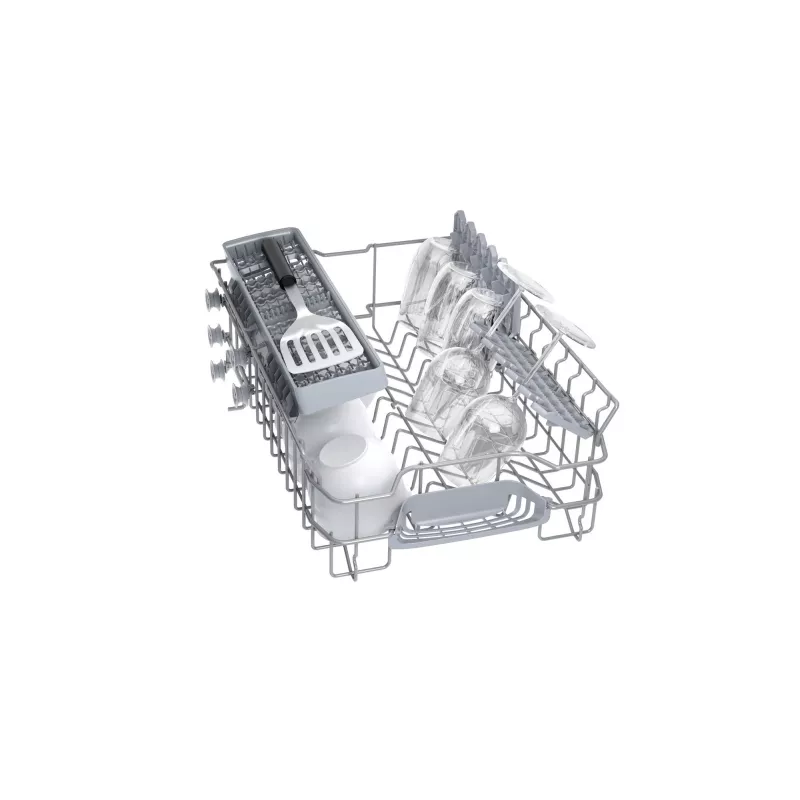 Brīvstāvoša trauku mazgājamā mašīna Bosch SPS40E22EU, šaurā 45 cm, 9 galda klājumi, 5 programmas, 48 dB, balta