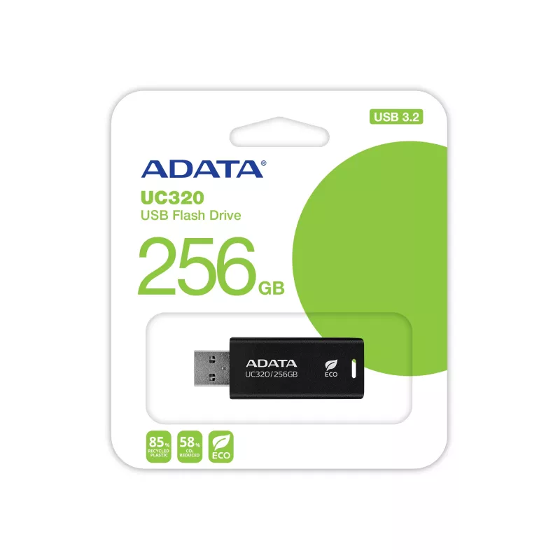 ADATA UC320 USB zibatmiņa 256 GB USB Type-A 3.2 Gen 1 (3.1 Gen 1) Melna