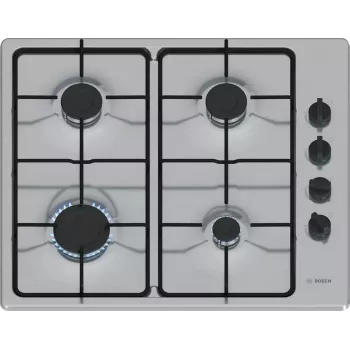 Bosch Serie 2 PBP6B5K80 plīts virsma Nerūsējošais tērauds Iebūvējams 60 cm Gāze 4 zonas