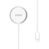 Bezvadu iekštelpu mobilais lādētājs SAVIO LA-11, Qi 1.2, 15 W, balts, 55×55×5 mm