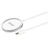 Bezvadu iekštelpu mobilais lādētājs SAVIO LA-11, Qi 1.2, 15 W, balts, 55×55×5 mm
