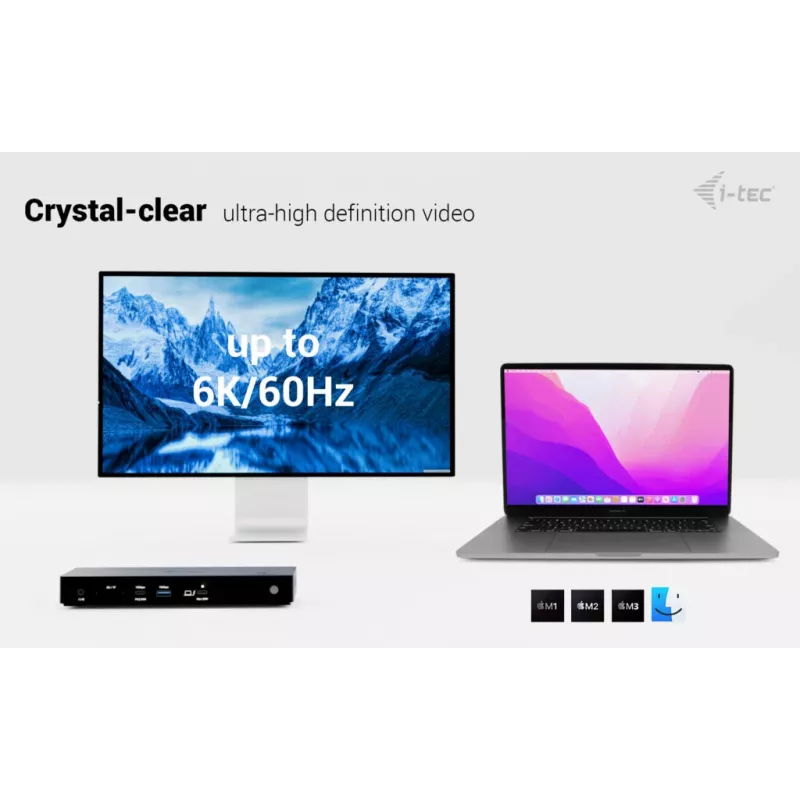 i-tec Thunderbolt4 Triple Display dokstacija + 96W strāvas padeve
