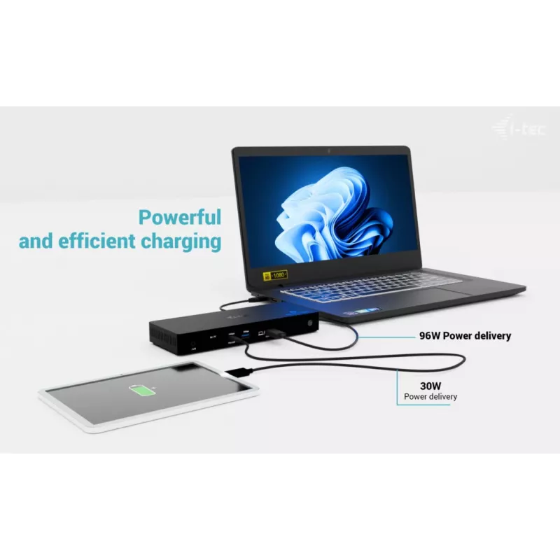 i-tec Thunderbolt4 Triple Display dokstacija + 96W strāvas padeve