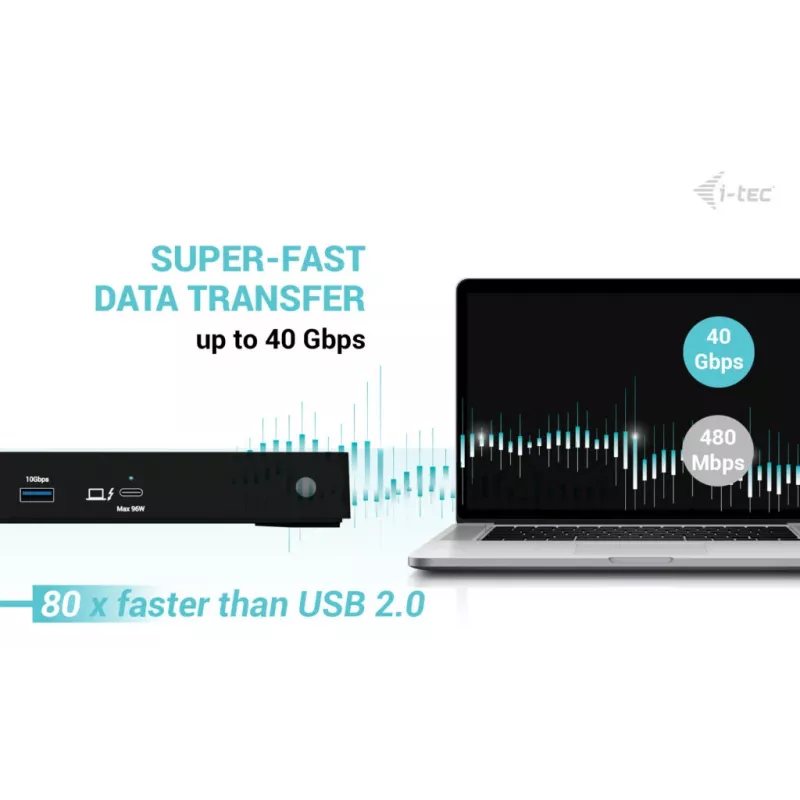 i-tec Thunderbolt4 Triple Display dokstacija + 96W strāvas padeve