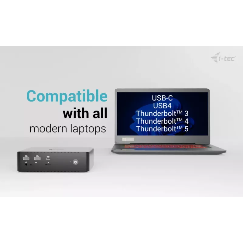 i-tec Thunderbolt5 Quattro Display dokstacija, 5x USB, 2.5 GLAN + Power Delivery 140W