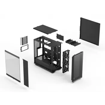 PC korpuss Fractal Design Epoch Melns TG RGB Light Tint Midi Tower Melns