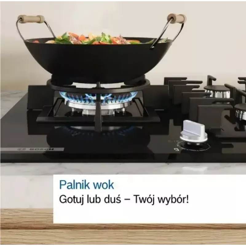 Bosch Serie 6 PCQ7A5I90 plīts virsma Nerūsējošais tērauds Iebūvējama 75 cm Gāzes 5 zona(s)