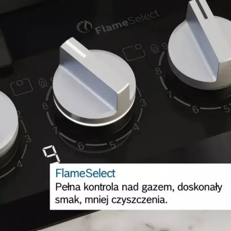 Bosch Serie 6 PCQ7A5I90 plīts virsma Nerūsējošais tērauds Iebūvējama 75 cm Gāzes 5 zona(s)