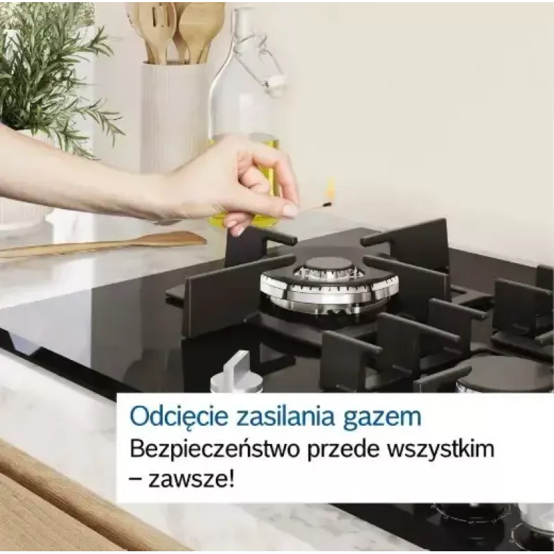 Bosch Serie 6 PCQ7A5I90 plīts virsma Nerūsējošais tērauds Iebūvējama 75 cm Gāzes 5 zona(s)