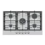 Bosch Serie 6 PCQ7A5I90 plīts virsma Nerūsējošais tērauds Iebūvējama 75 cm Gāzes 5 zona(s)