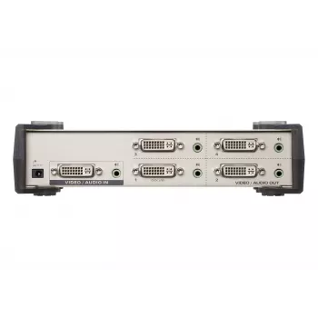 ATEN 4 portu DVI audio/video sadalītājs, DVI, 4x DVI-I, 1920 x 1200 pikseļi, melns, sudrabots, metāls, Full HD