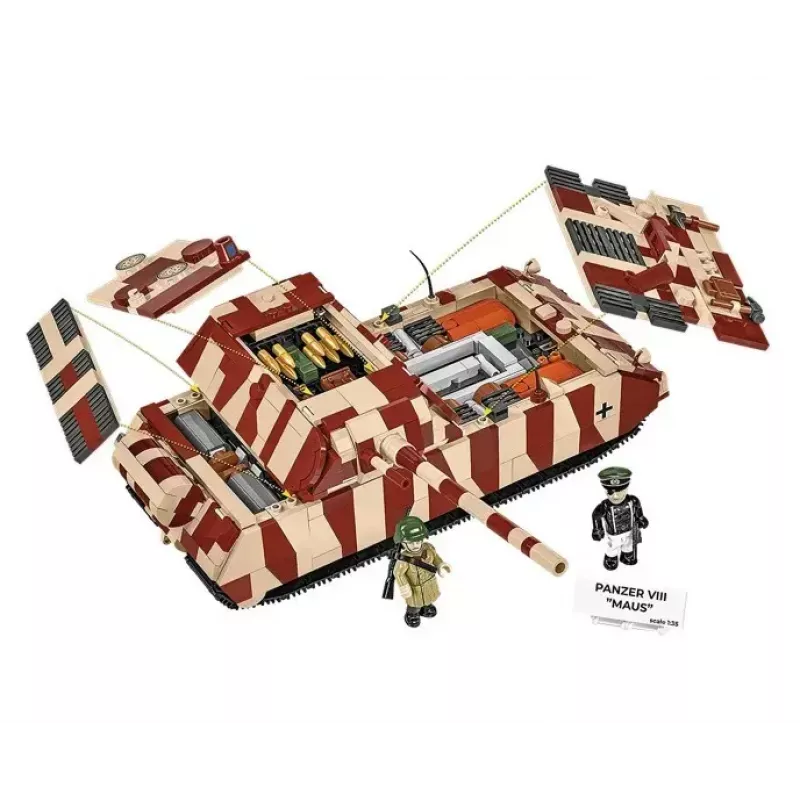 Cobi Building Blocks Panzer VIII Maus modeļa komplekts mērogā 1:35 COBI-3138, detalizēta militārā transportlīdzekļa replika