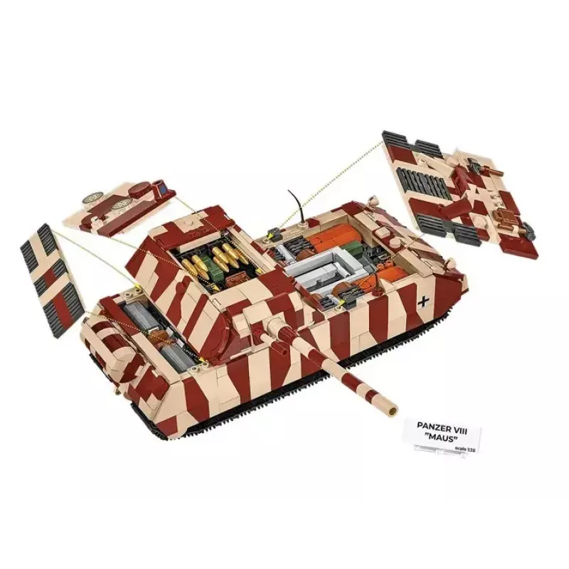 Cobi Building Blocks Panzer VIII Maus modeļa komplekts mērogā 1:35 COBI-3138, detalizēta militārā transportlīdzekļa replika