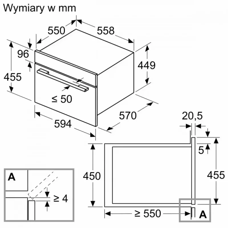 Bosch Serie 6 CMA585GB1 mikroviļņu krāsns Melna Kombinētā mikroviļņu krāsns Iebūvējama 44 L 900 W