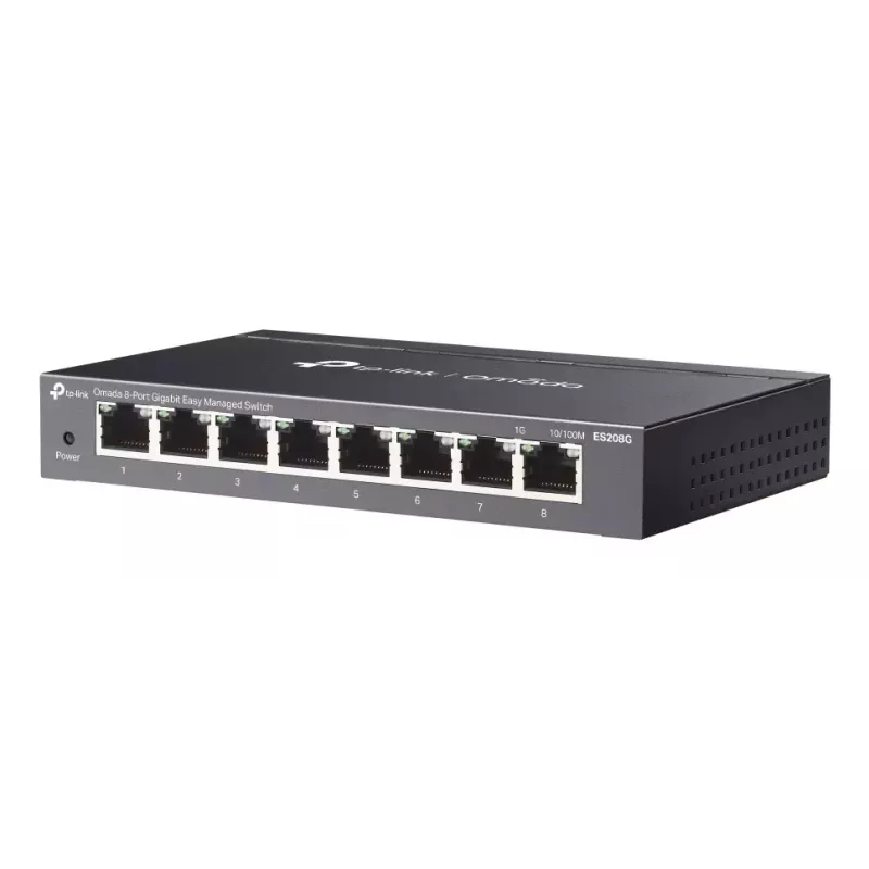 TP-Link Omada ES208G tīkla slēdzis Pārvaldāms L2 Gigabit Ethernet (10/100/1000) Melns
