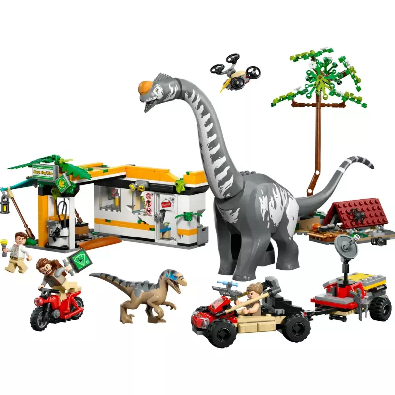 LEGO Jurassic World komplekts 76973 — Raptors un titanozaurs ar 3 figūrām, 582 detaļām, vecumam 7+