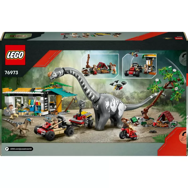 LEGO Jurassic World komplekts 76973 — Raptors un titanozaurs ar 3 figūrām, 582 detaļām, vecumam 7+