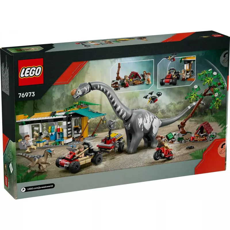 LEGO Jurassic World komplekts 76973 — Raptors un titanozaurs ar 3 figūrām, 582 detaļām, vecumam 7+