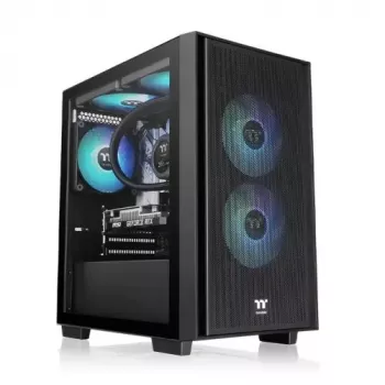 PC korpuss Thermaltake Versa H16 TG ARGB Micro Tower melns