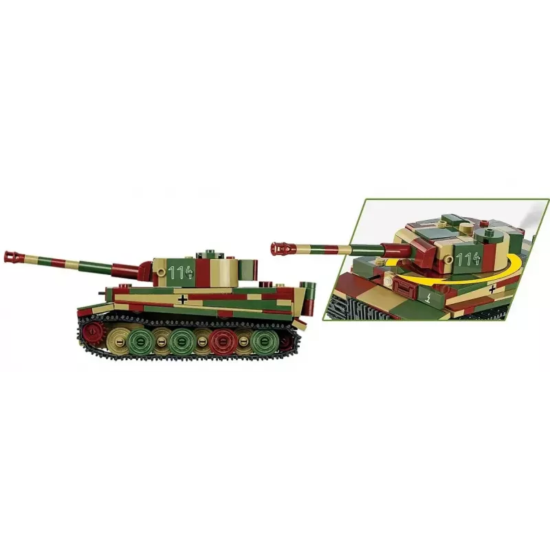 Mēroga modeļa būvēšanas komplekts Cobi Pz.Kpfw. VI Tiger Ausf. E 1:35 mērogā, detalizēts ķieģeļu komplekts