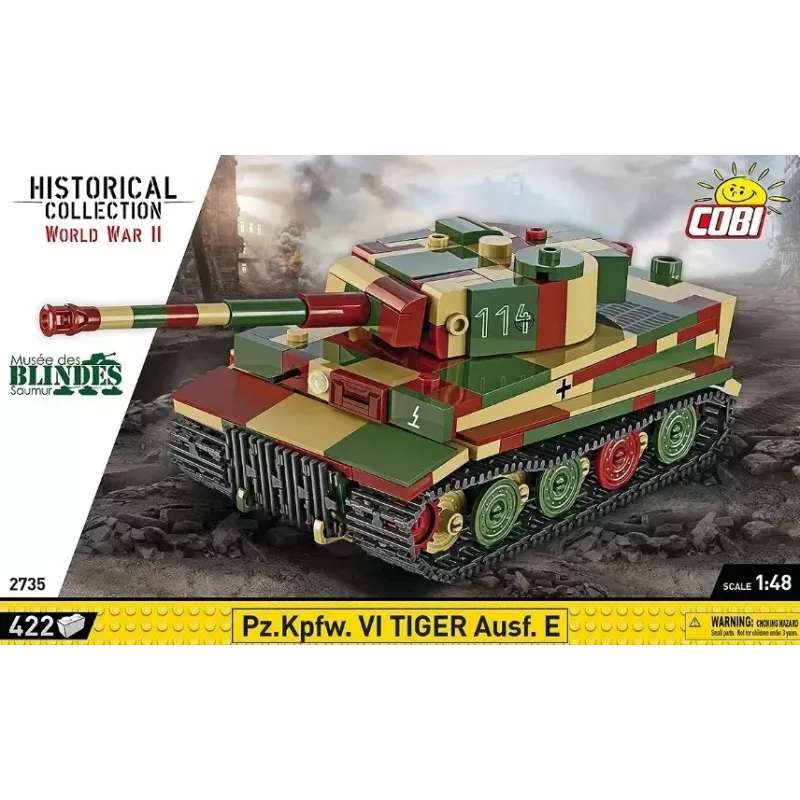 Mēroga modeļa būvēšanas komplekts Cobi Pz.Kpfw. VI Tiger Ausf. E 1:35 mērogā, detalizēts ķieģeļu komplekts