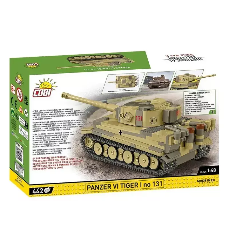 Cobi Panzer VI Tiger I konstruktors, 442 detaļas, modelis COIB-2734