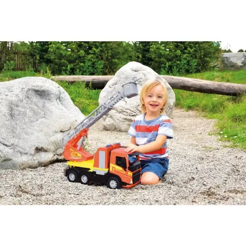Rotaļu ugunsdzēsēju mašīna Lena Volvo FMX Vehicle Worxx ar kāpnēm, modelis 04625