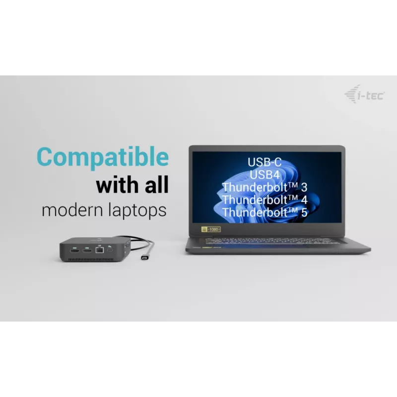 i-tec USB-C DP Dual HDMI dokstacija ar Power Delivery 100 W + universālais lādētājs 100 W
