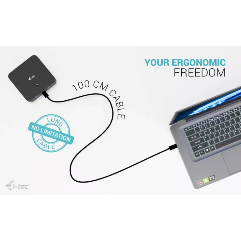 i-tec USB-C DP Dual HDMI dokstacija ar Power Delivery 100 W + universālais lādētājs 100 W