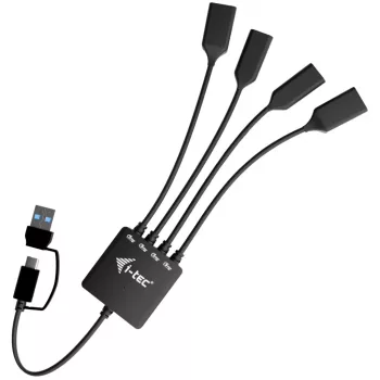 i-tec USB-C/USB-A kabeļa centrmezgls 4 pieslēgvietas (2x USB-C, 2x USB-A)