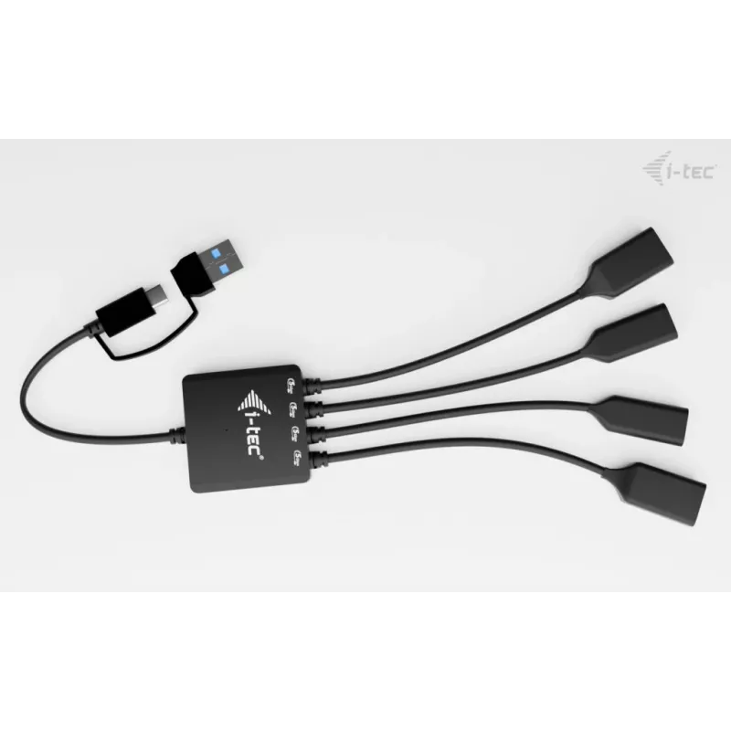 i-tec USB-C/USB-A kabeļa centrmezgls 4 pieslēgvietas (2x USB-C, 2x USB-A)